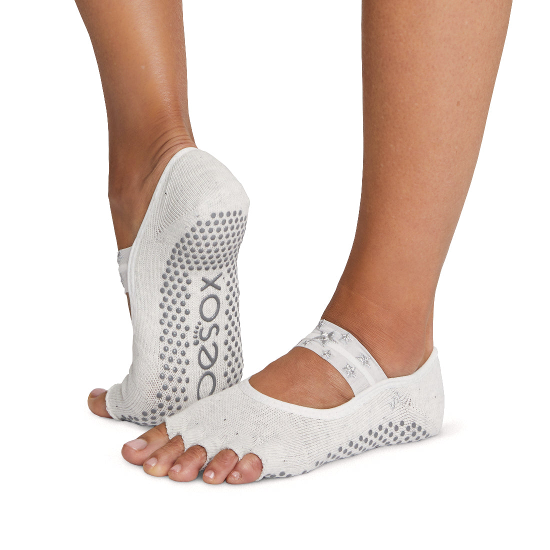 ToeSox 1 Pair Calf Length Funny Feet Animal Women's Striped Toe