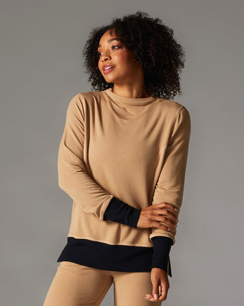 Cozy Funnel Neck Sweatshirt | Tops > Sweaters & Hoodies | Tavi – ToeSox | Tavi | Vooray