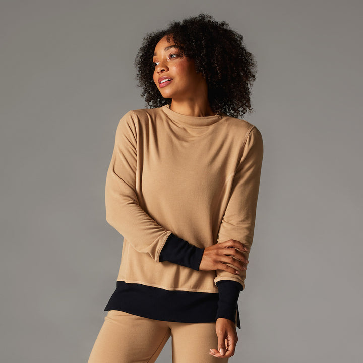 Cozy Funnel Neck Sweatshirt | Tops > Sweaters & Hoodies | Tavi – ToeSox | Tavi | Vooray