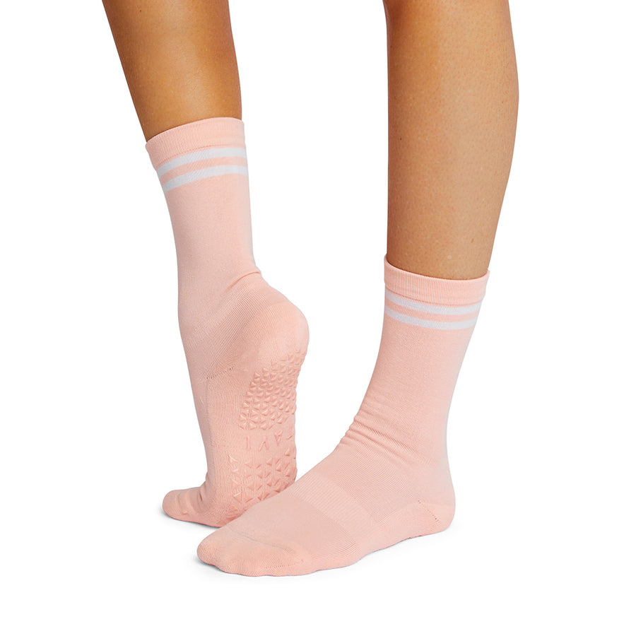 Bar Method x Tavi Grip Sock Pink & Grey Hearts