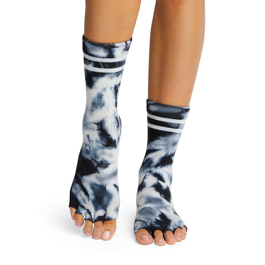 Luna Half Toe Grip Socks - Grip Socks (Barre / Pilates / Yoga) Black Shine  / S (6-8)