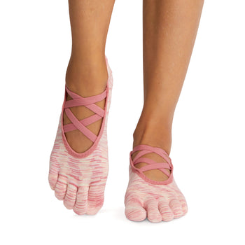 Toesox Full Toe Elle Criss Cross Elastic Barre Yoga Pilates Grip Socks —  FITNESS360