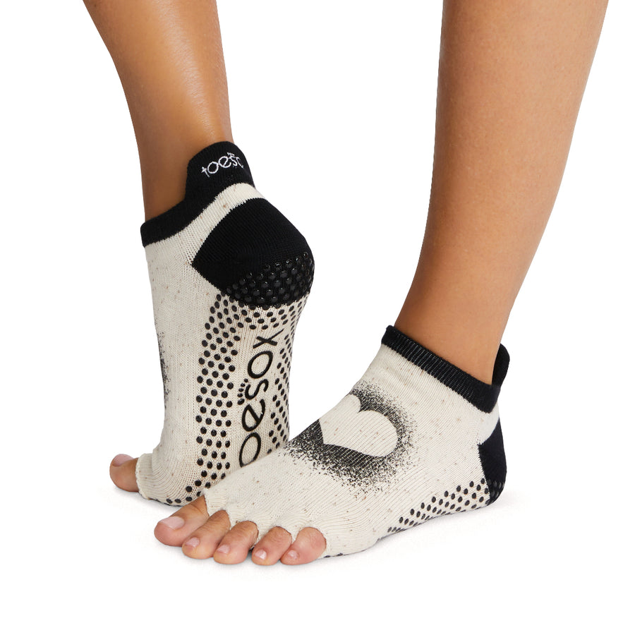 Grippy Pilates Socks - Oatmeal / White