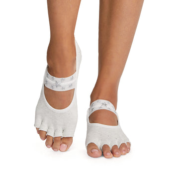 Cheap Grips Half Toe Socks Non Slip Mid-calf Socks Open Toe