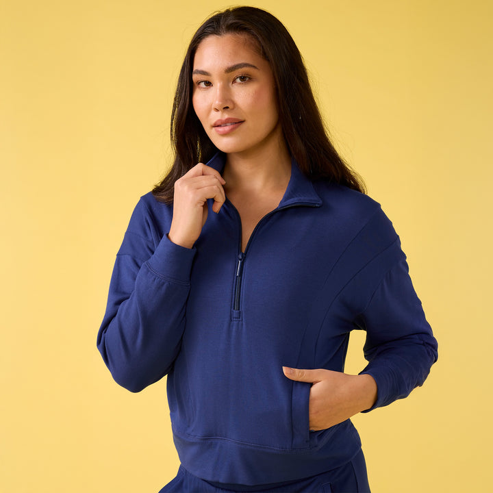 TaviLuxe® 3/4 Zip Cozy Fleece Pullover | Tops > Sweaters & Hoodies | Tavi – ToeSox | Tavi | Vooray