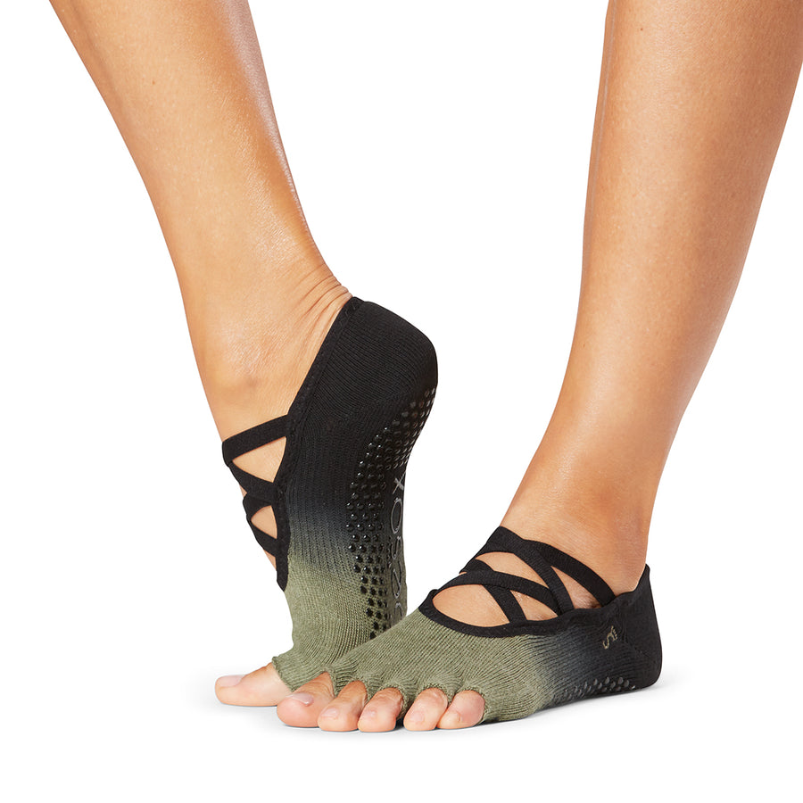 TOESOX Womens Yoga Socks Elle Half Toe Grip Villa Pattern Size Small $24 -  NIP