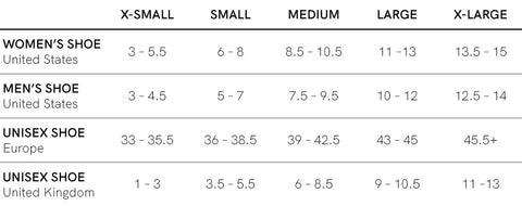 Sock Sizing Chart